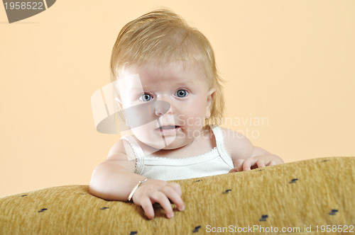 Image of cute little baby closeup portrait