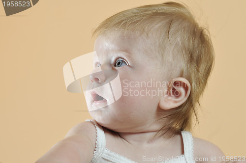 Image of cute little baby closeup portrait