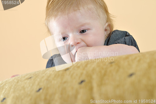 Image of cute little baby closeup portrait