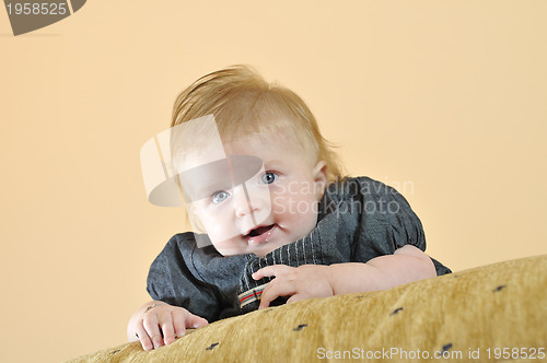 Image of cute little baby closeup portrait