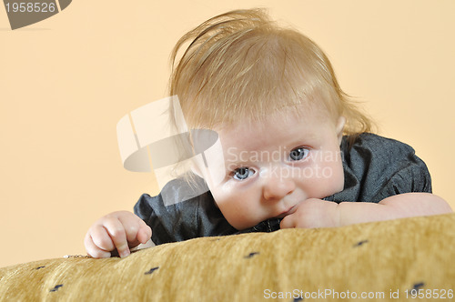 Image of cute little baby closeup portrait