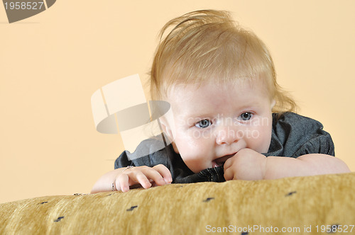 Image of cute little baby closeup portrait