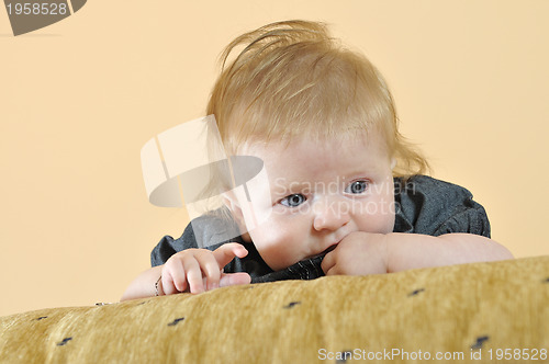 Image of cute little baby closeup portrait