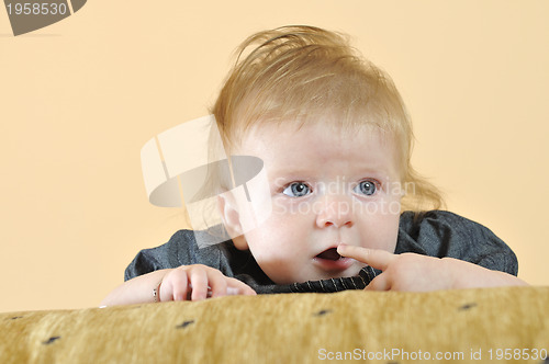 Image of cute little baby closeup portrait