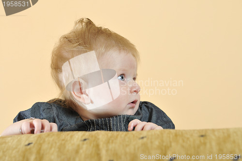 Image of cute little baby closeup portrait