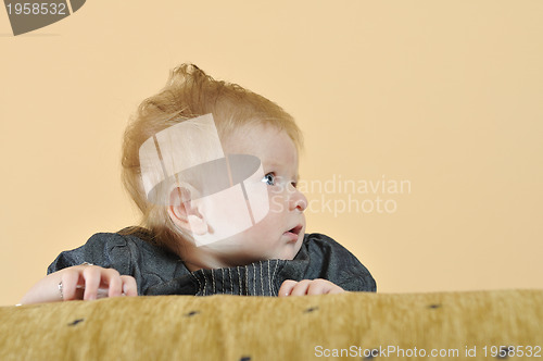 Image of cute little baby closeup portrait