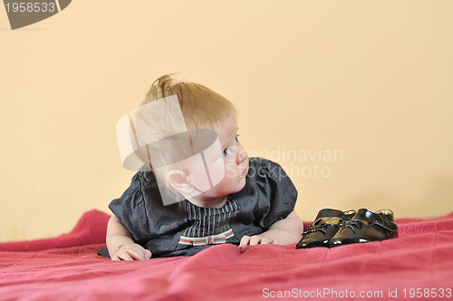 Image of cute little baby closeup portrait