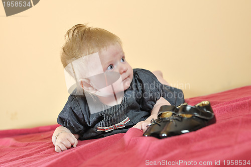 Image of cute little baby closeup portrait