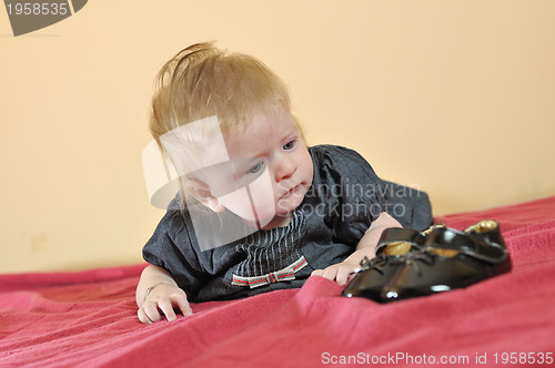 Image of cute little baby closeup portrait