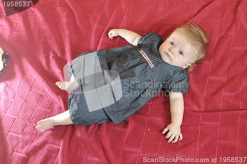 Image of cute little baby closeup portrait