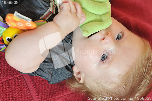 Image of cute little baby closeup portrait