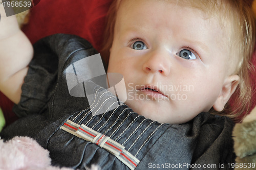 Image of cute little baby closeup portrait