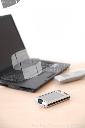 Image of laptop and phone