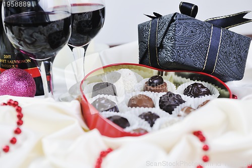 Image of wine and chocolate