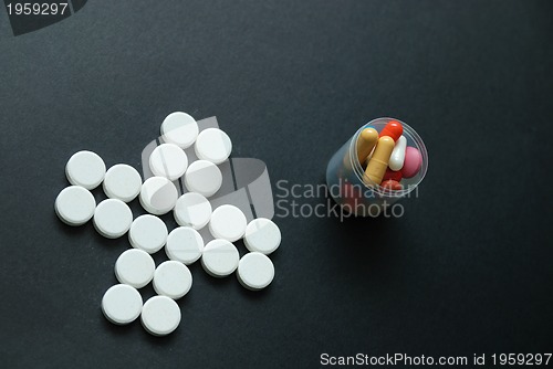 Image of pharmacy concept with pills