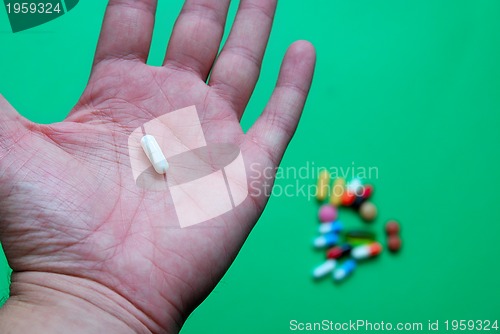 Image of pills in hand