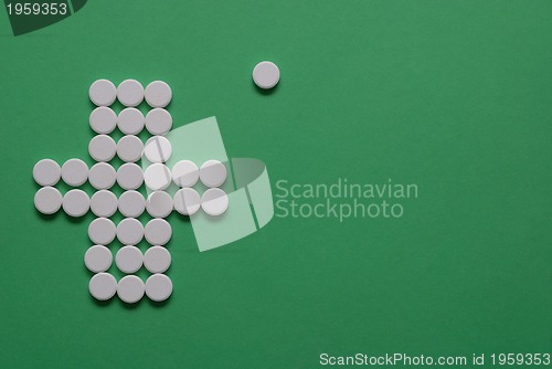 Image of pharmacy concept with pills