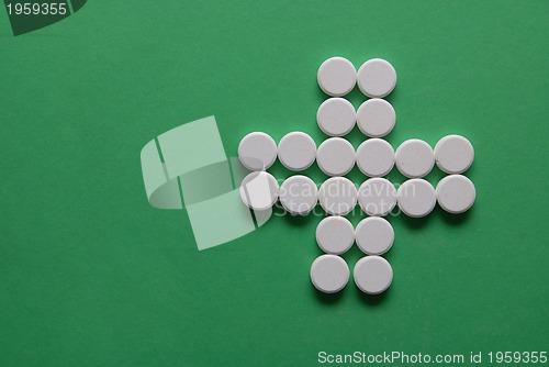 Image of pharmacy concept with pills