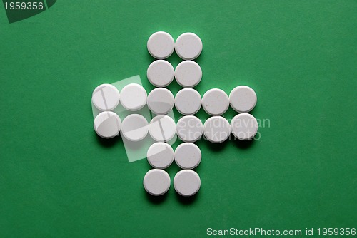 Image of pharmacy concept with pills