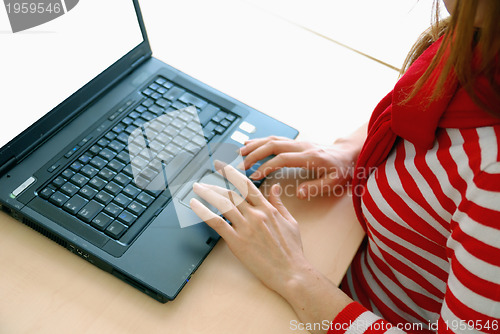 Image of businesswoman in red...