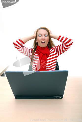 Image of businesswoman in red...