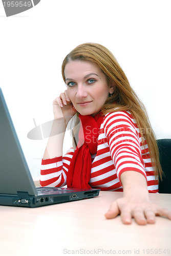 Image of businesswoman in red...