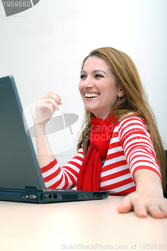 Image of businesswoman in red...