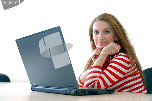 Image of businesswoman in red...