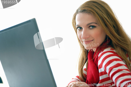 Image of businesswoman in red...