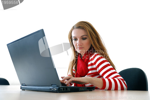 Image of businesswoman in red...