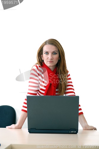 Image of businesswoman in red...