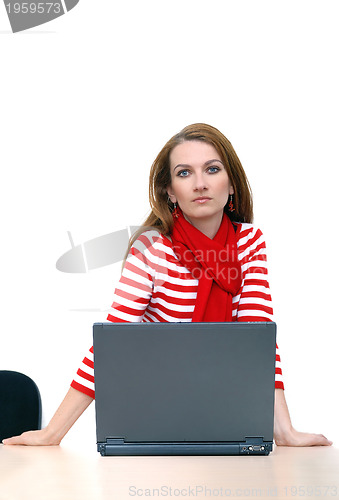 Image of businesswoman in red...