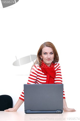 Image of businesswoman in red...