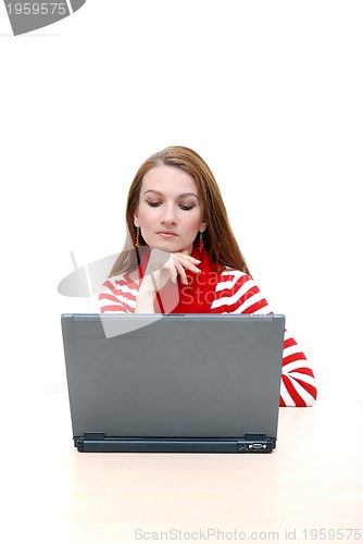 Image of businesswoman in red...