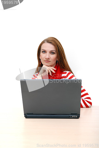 Image of businesswoman in red...
