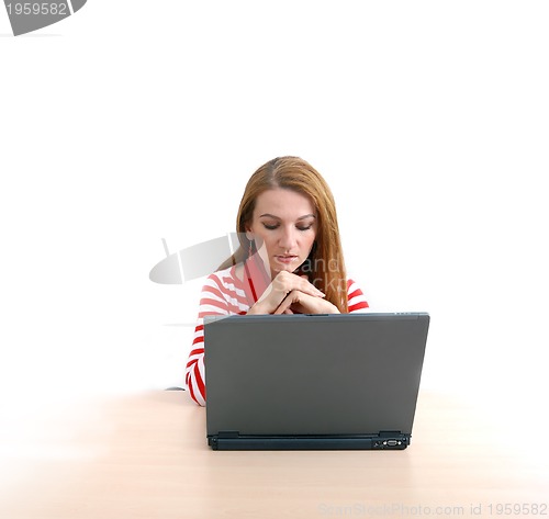 Image of businesswoman in red...