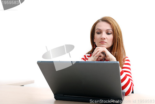Image of businesswoman in red...