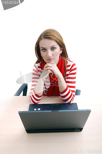 Image of businesswoman in red...