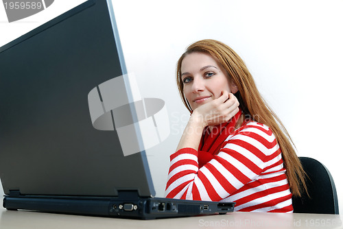 Image of businesswoman in red...