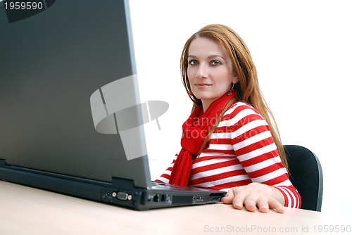 Image of businesswoman in red...