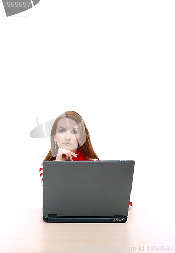 Image of businesswoman in red...