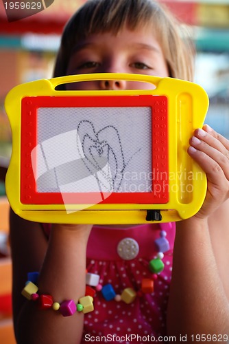 Image of Cute litlle girl drawing