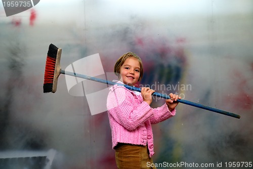 Image of Cute little girl having fun