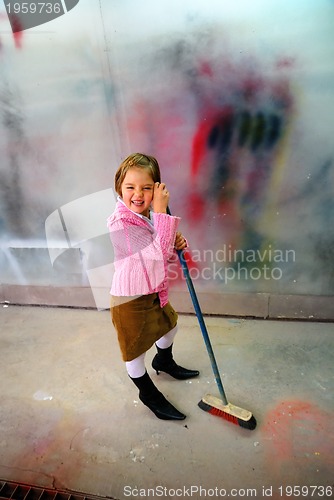 Image of Cute little girl having fun