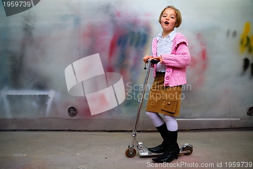 Image of Cute little girl having fun