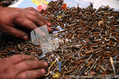 Image of Set of screw and bolt heads