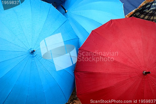 Image of Raindrops on a umbrella