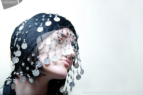 Image of Exotic female dressed in black