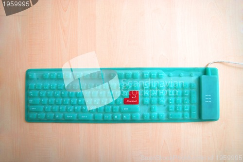 Image of Modern keyboard with download button