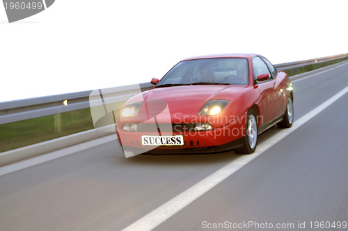 Image of Isolated tuning cars racing on highway 